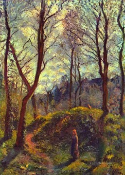地味なシーン Painting - 大きな木のある風景 カミーユ・ピサロ